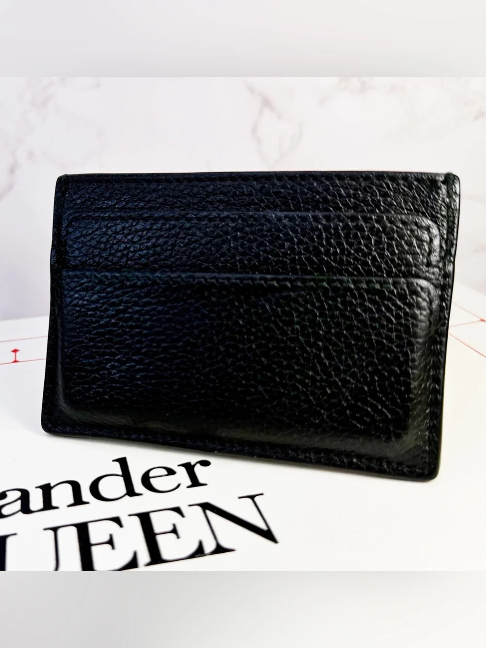 Alexander McQueen Black Leather Crystal Skull CardHolder